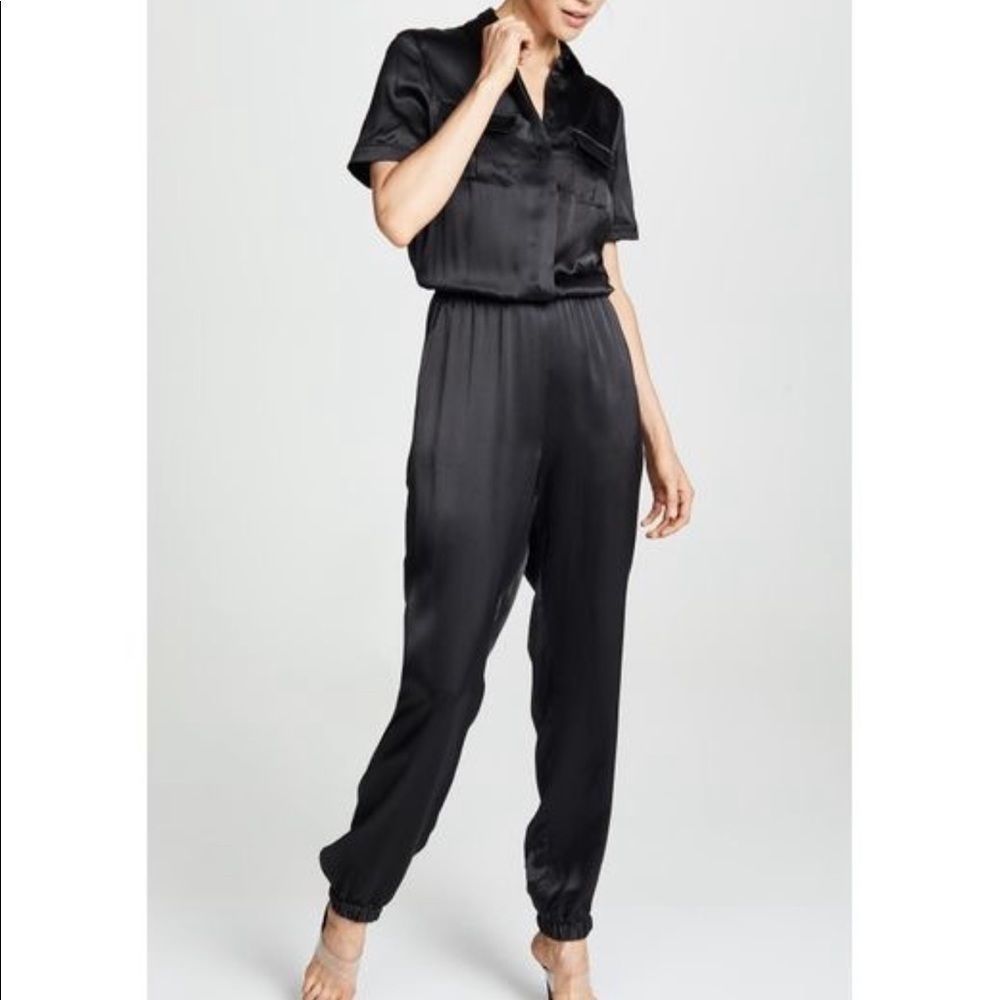 NWT! The Maddi Silk Charmeuse Button-Down Jumpsuit
